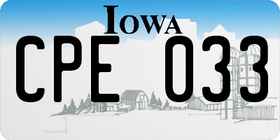IA license plate CPE033