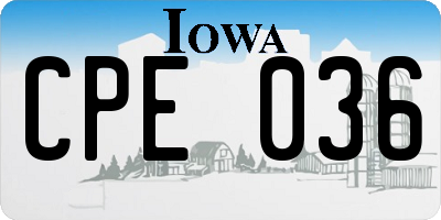 IA license plate CPE036