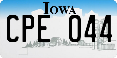 IA license plate CPE044