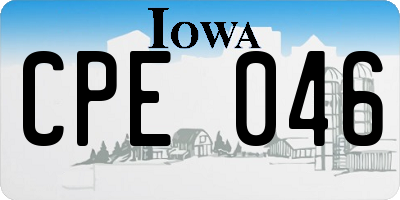 IA license plate CPE046