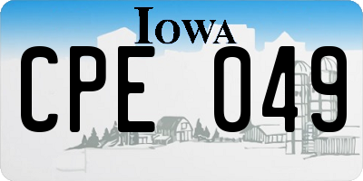 IA license plate CPE049
