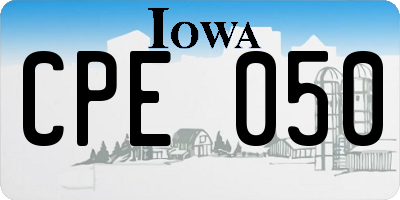 IA license plate CPE050