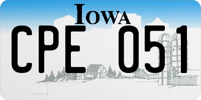IA license plate CPE051