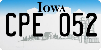 IA license plate CPE052