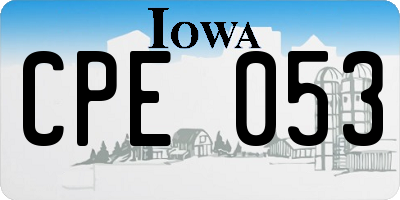 IA license plate CPE053