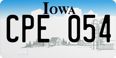 IA license plate CPE054