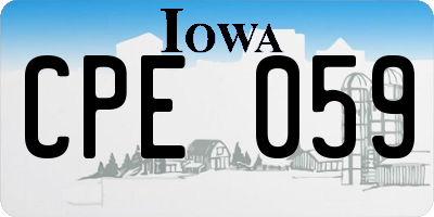 IA license plate CPE059