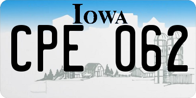 IA license plate CPE062