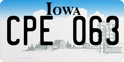 IA license plate CPE063