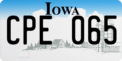 IA license plate CPE065