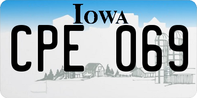 IA license plate CPE069