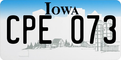 IA license plate CPE073