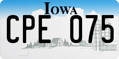 IA license plate CPE075