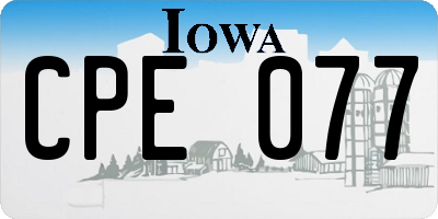 IA license plate CPE077