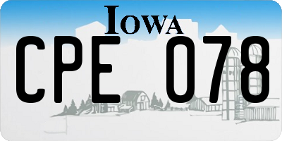 IA license plate CPE078