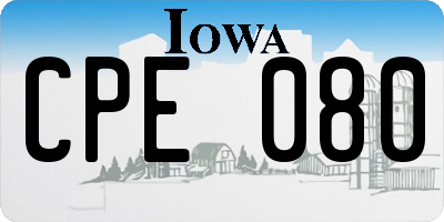 IA license plate CPE080