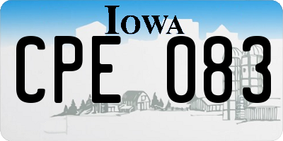 IA license plate CPE083