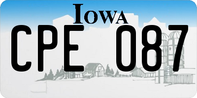 IA license plate CPE087