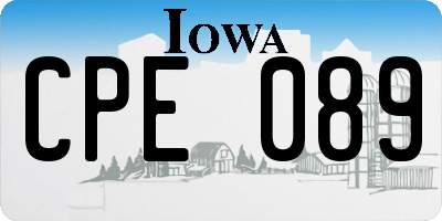 IA license plate CPE089