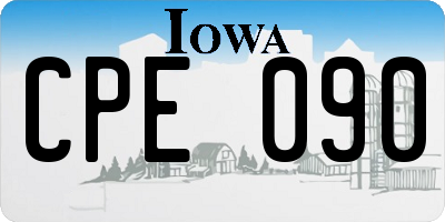 IA license plate CPE090