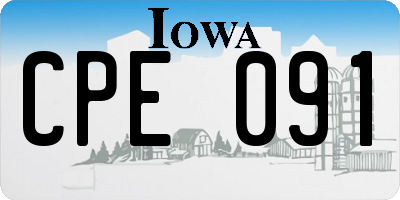 IA license plate CPE091