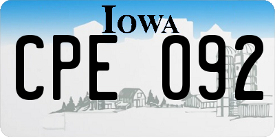 IA license plate CPE092