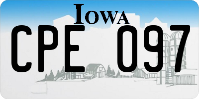 IA license plate CPE097