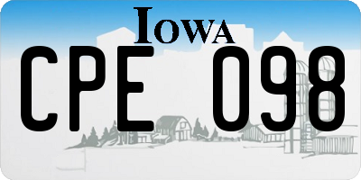 IA license plate CPE098