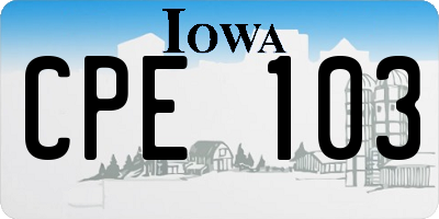 IA license plate CPE103