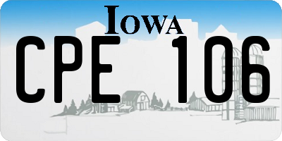 IA license plate CPE106
