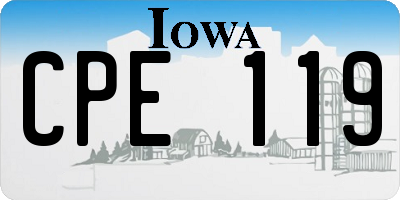 IA license plate CPE119