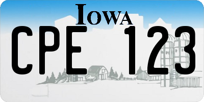 IA license plate CPE123