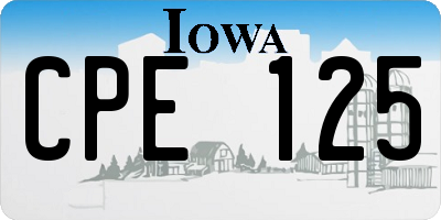 IA license plate CPE125