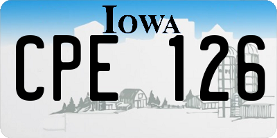 IA license plate CPE126