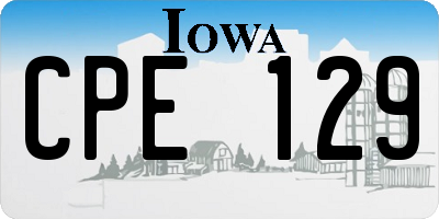 IA license plate CPE129