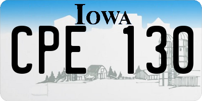 IA license plate CPE130