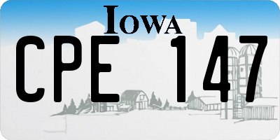 IA license plate CPE147