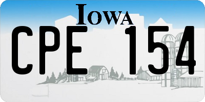 IA license plate CPE154