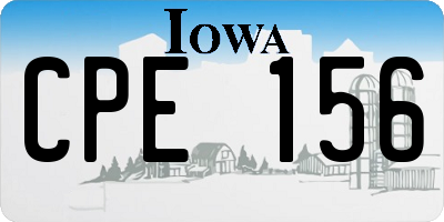 IA license plate CPE156