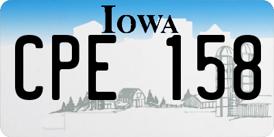 IA license plate CPE158