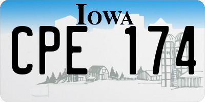 IA license plate CPE174