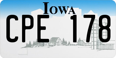 IA license plate CPE178