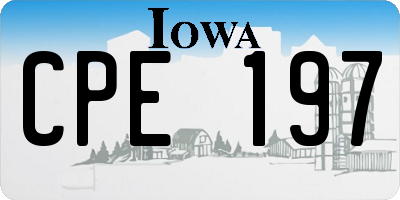 IA license plate CPE197