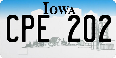 IA license plate CPE202