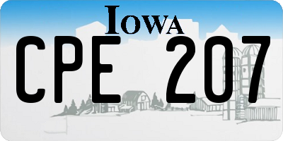 IA license plate CPE207