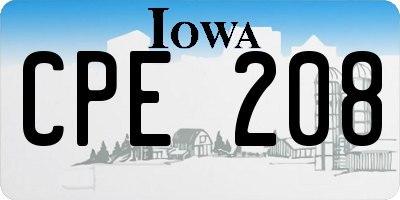 IA license plate CPE208