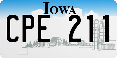 IA license plate CPE211