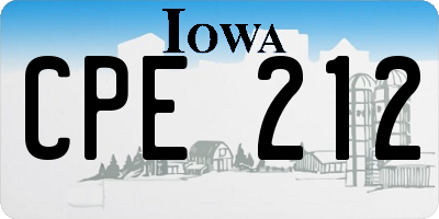 IA license plate CPE212