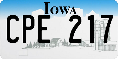 IA license plate CPE217