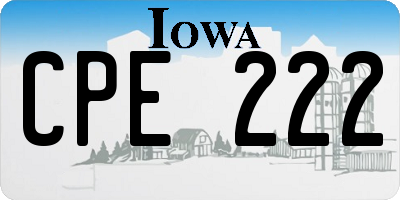 IA license plate CPE222